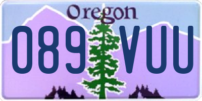 OR license plate 089VUU