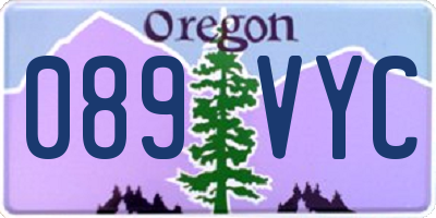 OR license plate 089VYC