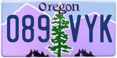 OR license plate 089VYK