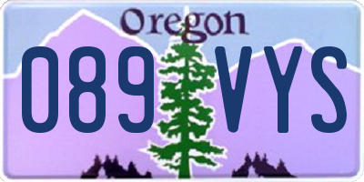 OR license plate 089VYS