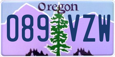 OR license plate 089VZW