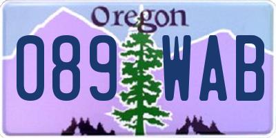 OR license plate 089WAB
