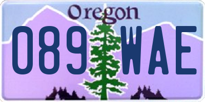 OR license plate 089WAE