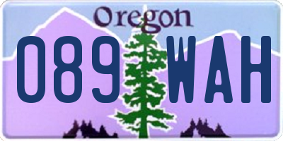 OR license plate 089WAH