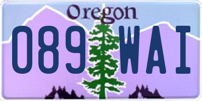 OR license plate 089WAI