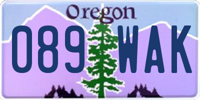 OR license plate 089WAK