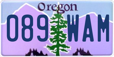 OR license plate 089WAM
