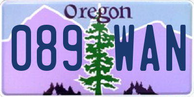 OR license plate 089WAN