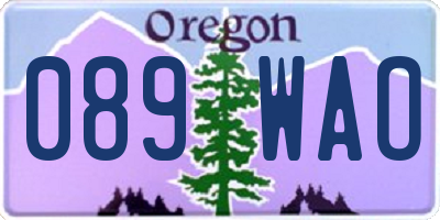 OR license plate 089WAO