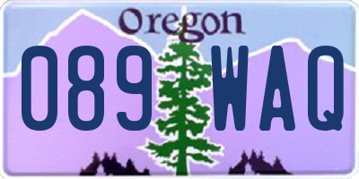 OR license plate 089WAQ