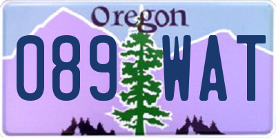 OR license plate 089WAT