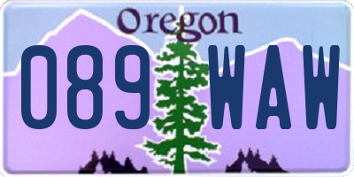 OR license plate 089WAW