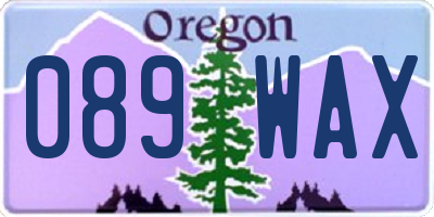 OR license plate 089WAX