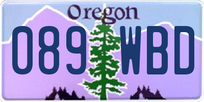 OR license plate 089WBD
