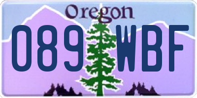 OR license plate 089WBF