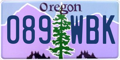 OR license plate 089WBK