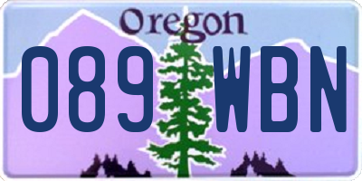 OR license plate 089WBN