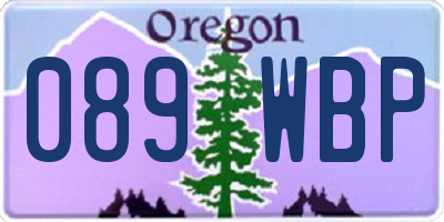 OR license plate 089WBP