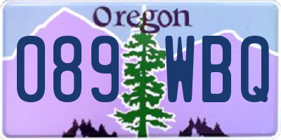 OR license plate 089WBQ