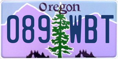 OR license plate 089WBT