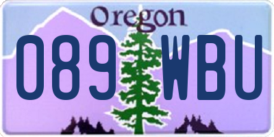 OR license plate 089WBU