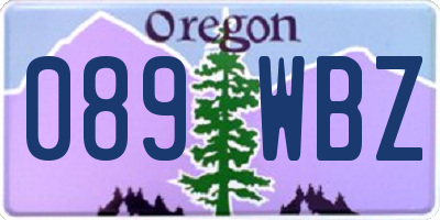 OR license plate 089WBZ