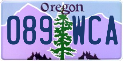 OR license plate 089WCA
