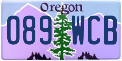 OR license plate 089WCB