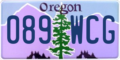 OR license plate 089WCG