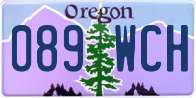OR license plate 089WCH