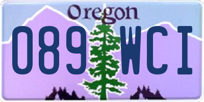 OR license plate 089WCI