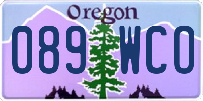 OR license plate 089WCO