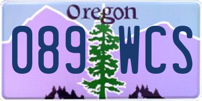 OR license plate 089WCS