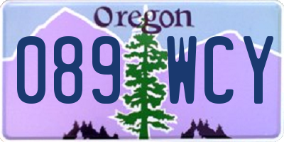 OR license plate 089WCY