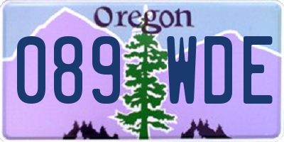 OR license plate 089WDE