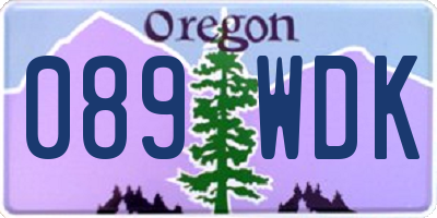 OR license plate 089WDK