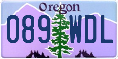 OR license plate 089WDL