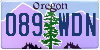 OR license plate 089WDN