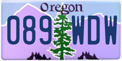OR license plate 089WDW