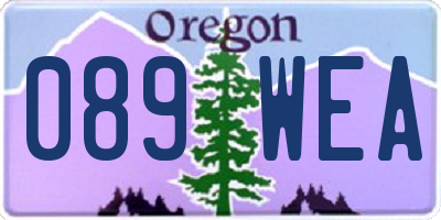 OR license plate 089WEA