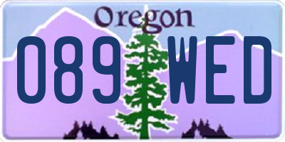 OR license plate 089WED