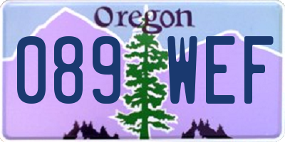 OR license plate 089WEF