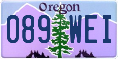 OR license plate 089WEI