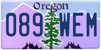 OR license plate 089WEM