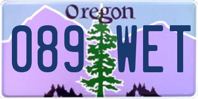 OR license plate 089WET
