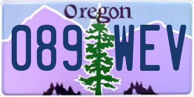 OR license plate 089WEV