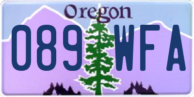 OR license plate 089WFA