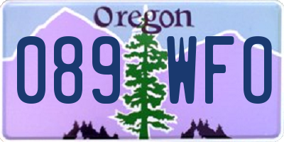 OR license plate 089WFO
