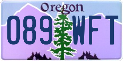 OR license plate 089WFT