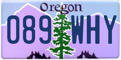 OR license plate 089WHY